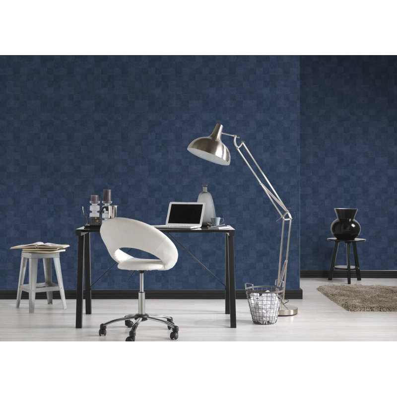Rouleau de papier peint L 33 pi x l 21 po Evaan, Bleu