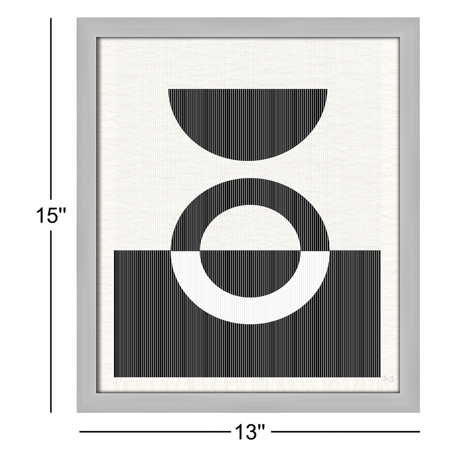 Eclipse III, Matte Silver Framed, 15" H x 13" W x 0.75" D