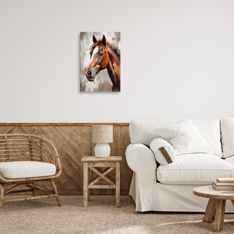 Portrait de poney chocolat, toile par Creative Studio, H 24 po x l 16 po