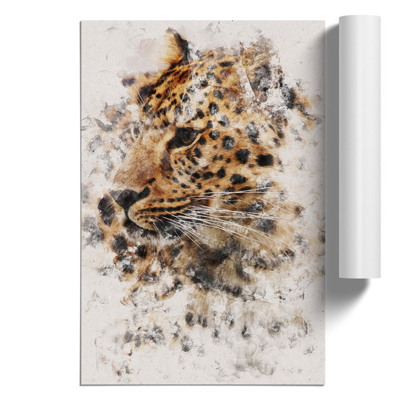 Leopard Watercolour - Frameless Print, 30cm H x 21cm W x 0.1cm D