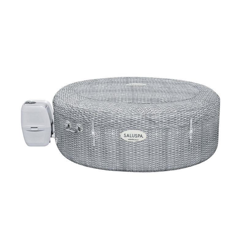 Bestway SaluSpa Milan AirJet Inflatable Hot Tub, Gray Wicker Print