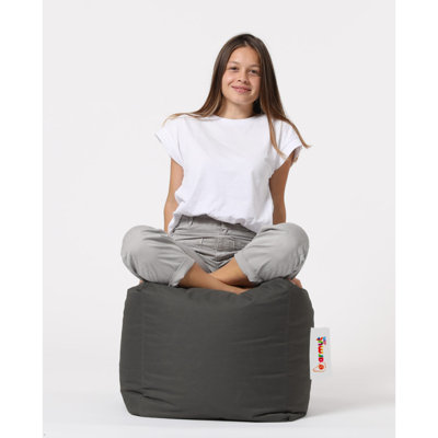 Waterproof Garden Pouffe with Hidden Zipper, Fume Color, 17.7 x 17.7 x 17.7 inches | 100% Polyester Fabric, 100% Original Bead Styrofoam | Max Weight Capacity: 440 lbs | Modern Solid Color Design for Outdoor & Indoor Use