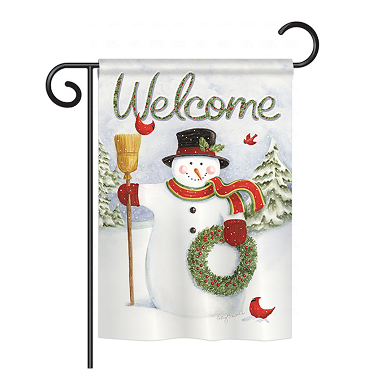 Double Sided Polyester Christmas House Flag, 18.5" H x 13" W