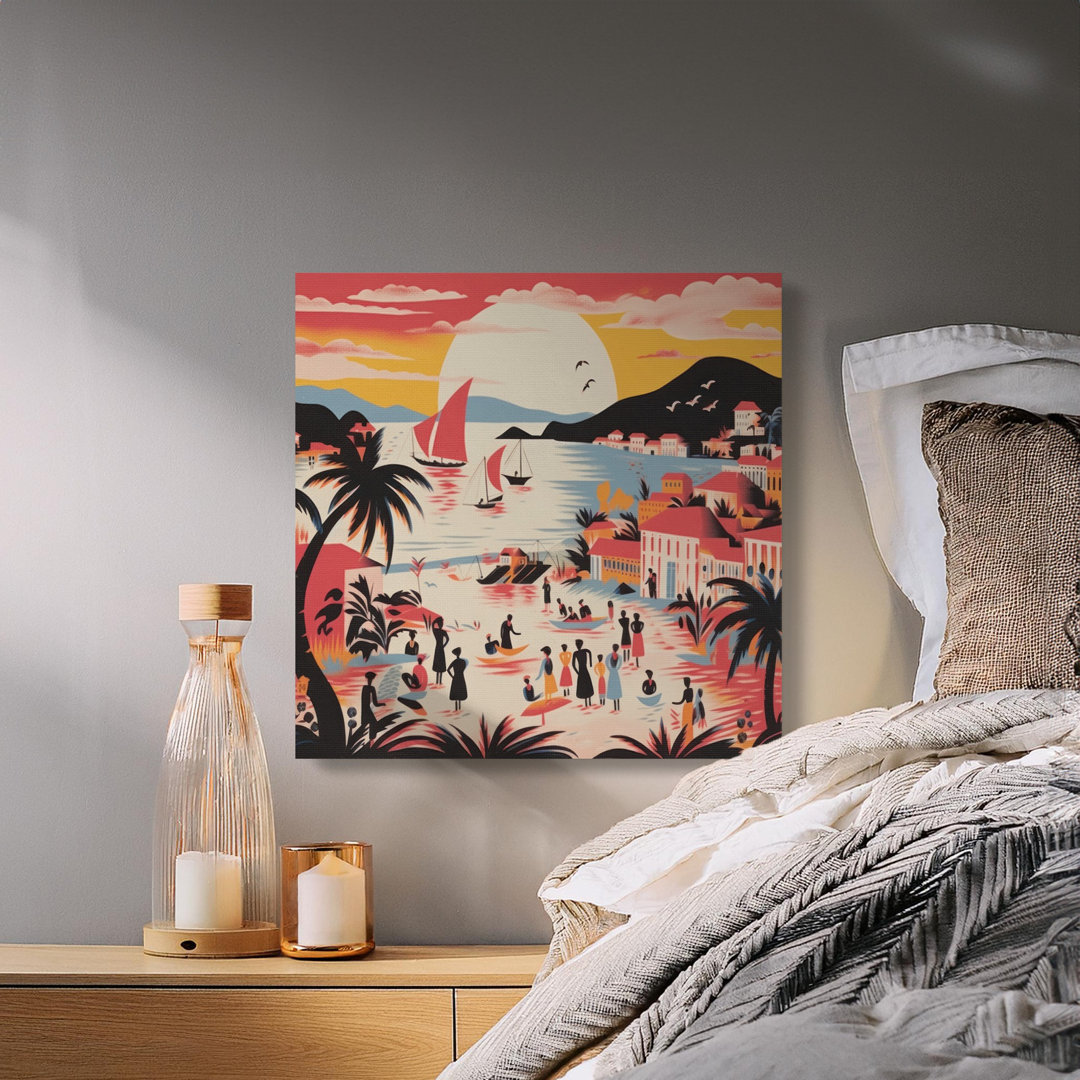 Tropical Beach Canvas Wall Art, Coastal Scene Print, Gallery Wrapped Canvas, Ready to Hang, Archival Inks, Modern Home decor, Statement
