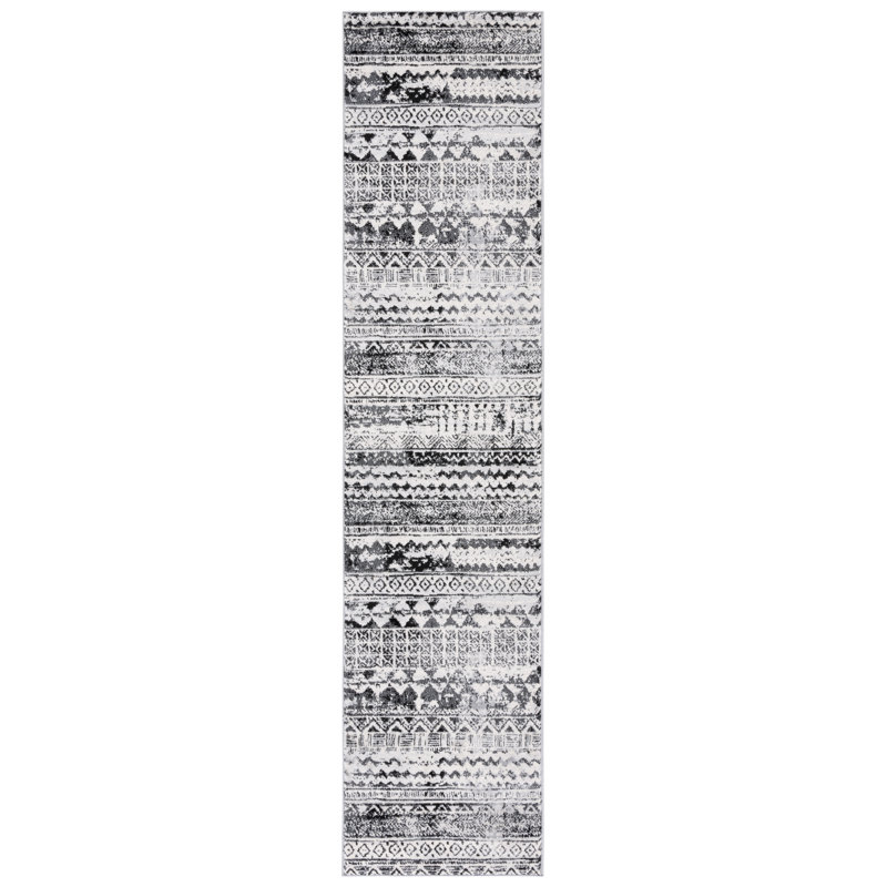 Tapis géométrique Brentwood Performance, Tapis de couloir 2 pi x 9 pi