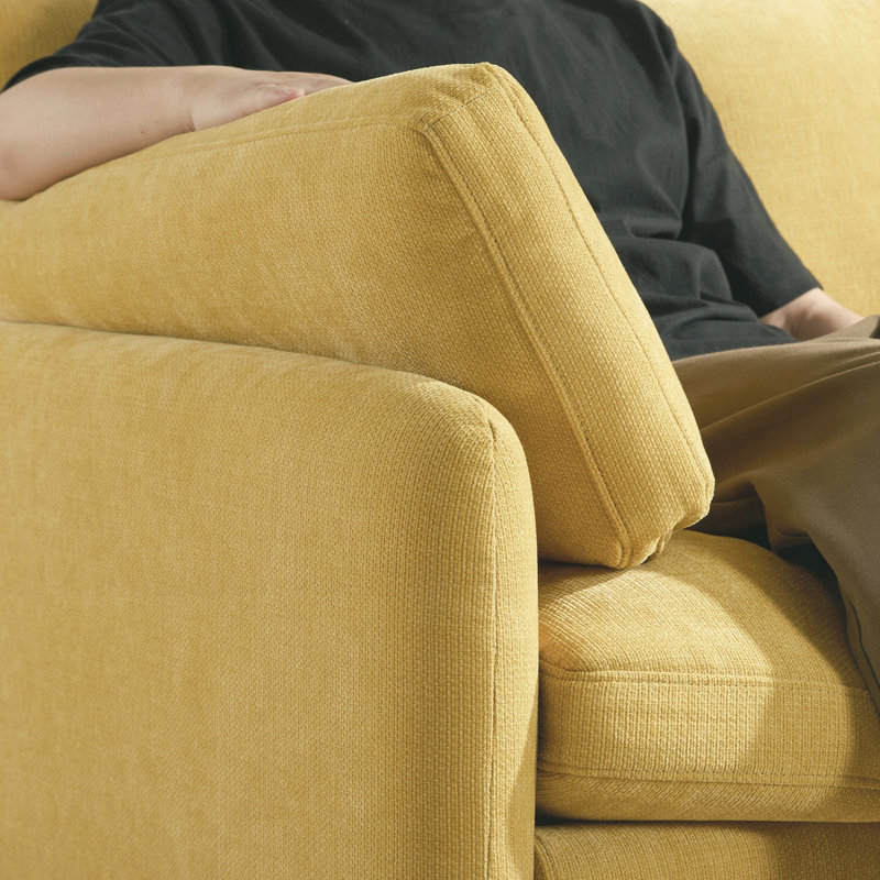 Fauteuil moderne rembourré et confortable, Jaune