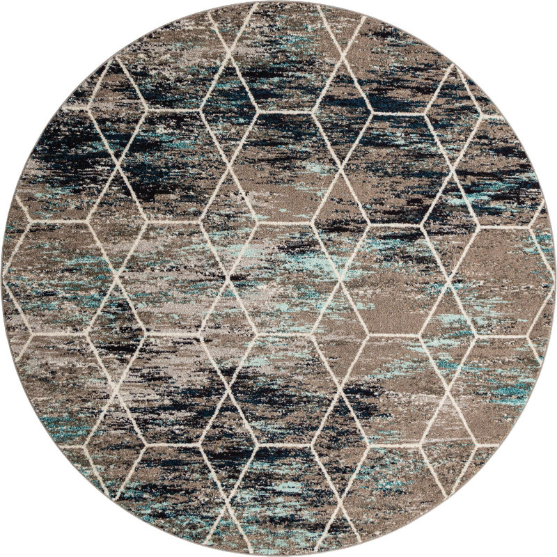 Galitea Geometric Indoor Rug, Round 8'