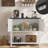31.5" Farmhouse Wood Entryway Table with 2-Door Cabinet and Shelf-1452712817