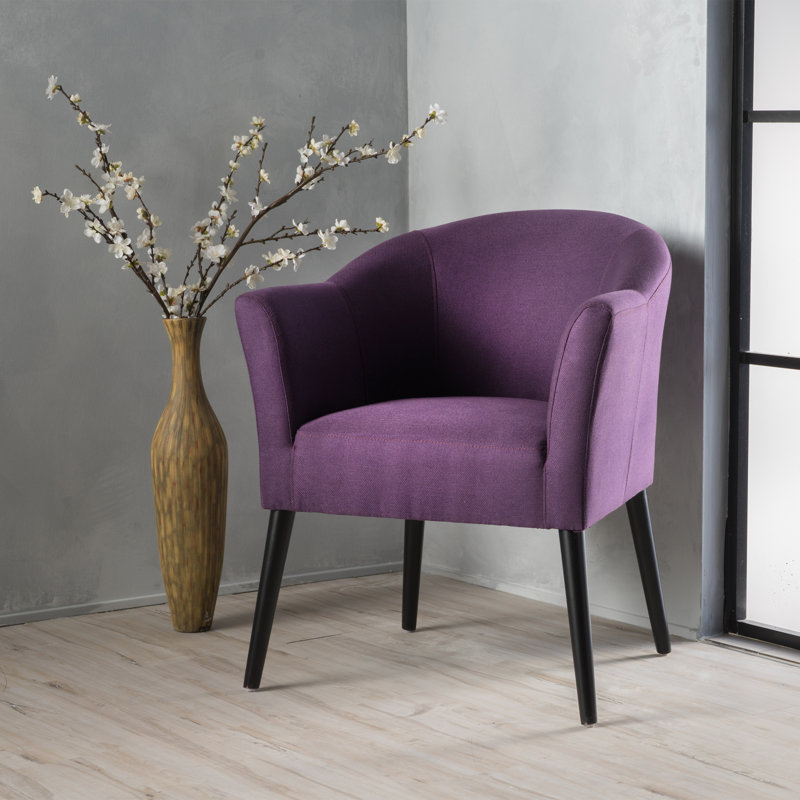 Babette 26" Wide Barrel Chair, Accent Chair, Armchair, Plum 