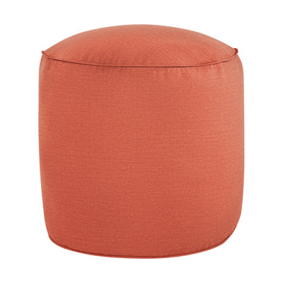 Demi Round Upholstered Outdoor Ottoman with Sunbrella® Cushion
