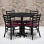 Ensemble de table ronde en stratifié 36 po avec base en X et 4 chaises en métal Jinnie-24678198-94654437