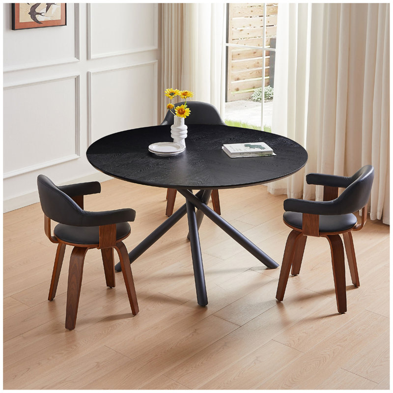 Table de salle à manger Ellierose, L 47,25 po x L 47,25 po, Black