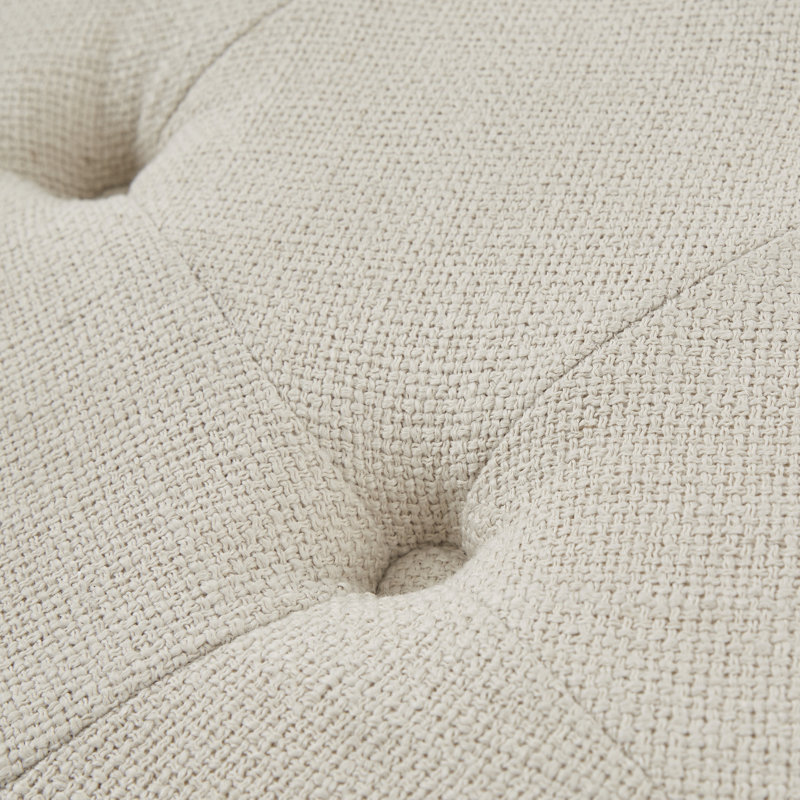 Martha Stewart Cedric Tufted Round Ottoman with Storage, Beige