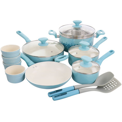 Spice by Tia Mowry 16 Piece Aluminum Non Stick Cookware Set