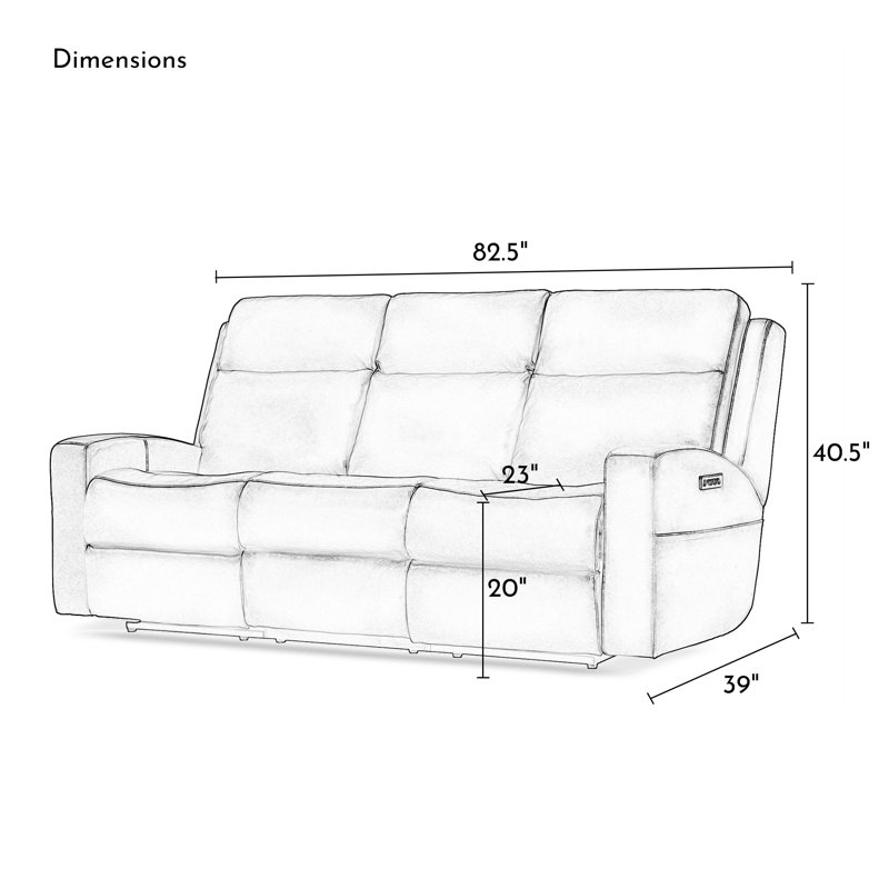 Laniesha Upholstered Power Reclining Sofa, Blue Genuine Leather