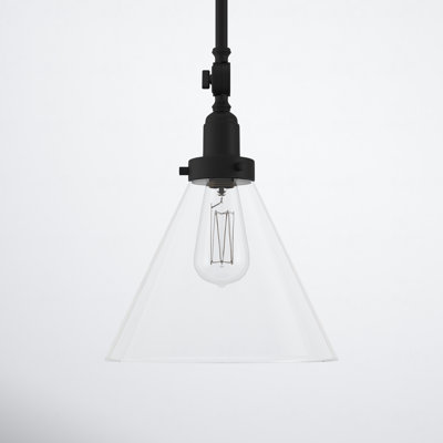 Catalina 1-Light Dimmable Hand Blown Glass Cone Pendant