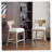 27" Counter Stools Set of 2, Upholstered Counter Height Bar Stools with Solid Rubber Wood Frame, Backrest, Footrest, Armless Barstools for Home Bar, Kitchen Counter-344875829