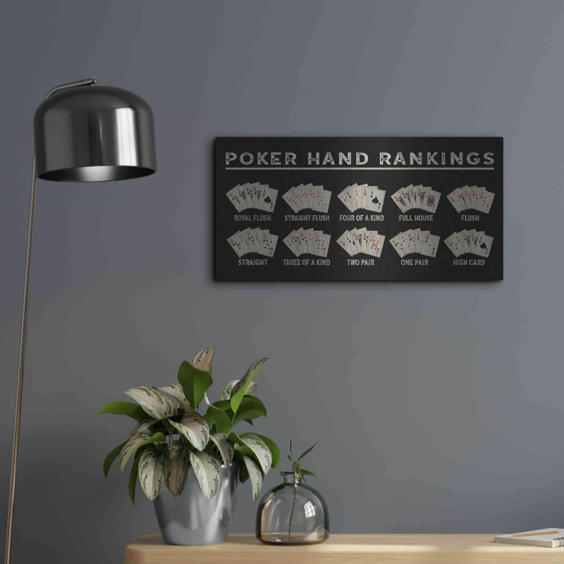 Art mural en métal «Poker Hand classement» par Cindy Jacobs, H 12 po x l 24 po
