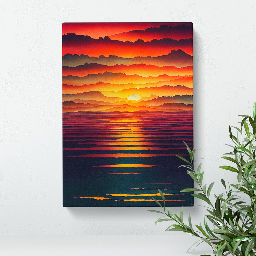 Graceful Ocean Sunset - Wrapped Canvas