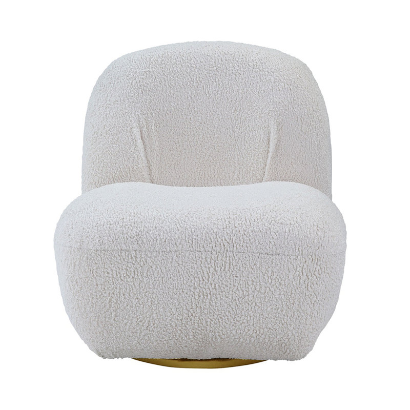 Chaise d'appoint rembourrée avec pivot, Blanc