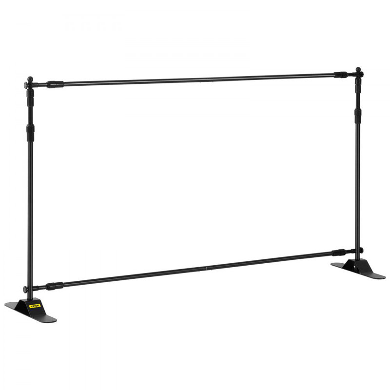 Telescopic Backdrop Banner Stand 8' x 8' Banner Stand Adjustable Step and Repeat Backdrop, 96" H x 96" W