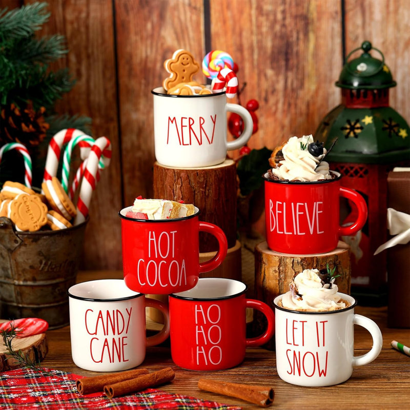 6 petites tasses de Noël chocolat chaud 6 pièces