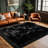 Soft black shag area rug-363783216