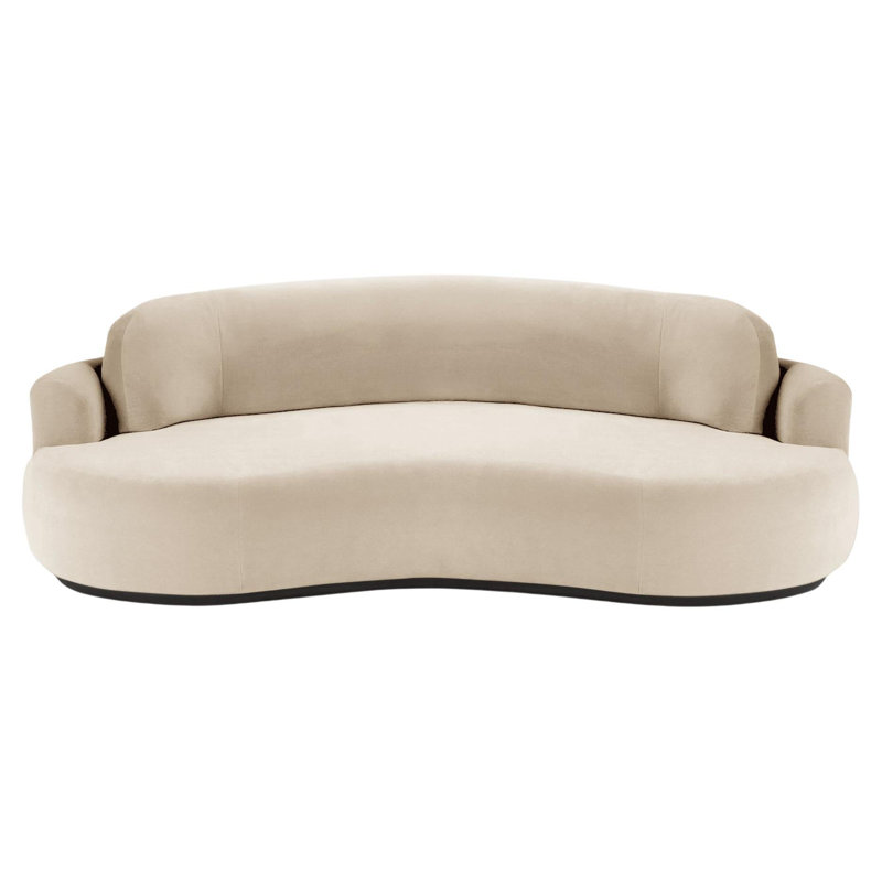 Naked Boucle Sofa, Boucle Snow Velvet, 31" H x 110" W x 52" D, Black