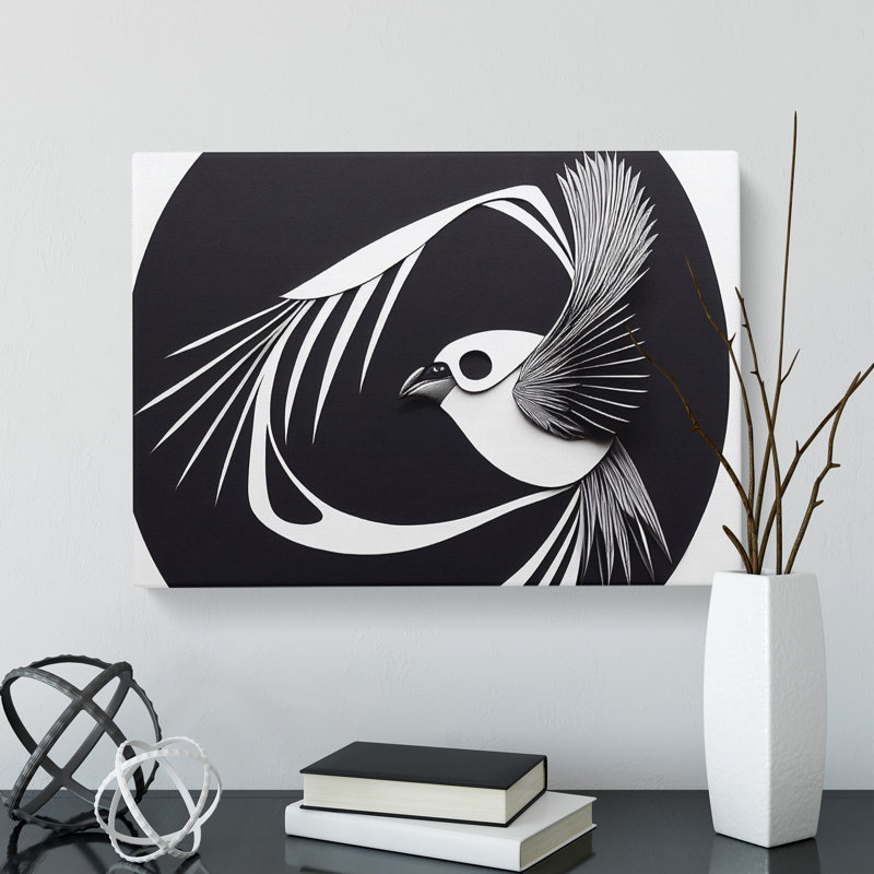 Soulful Abstract Bird - Wrapped Canvas, 35cm H x 50cm W x 3cm D