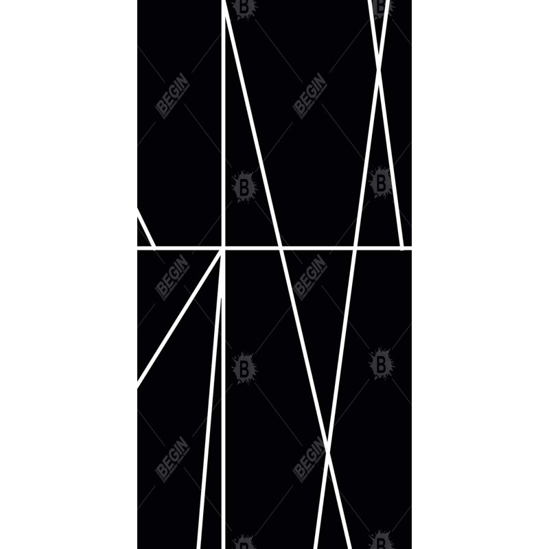 White stripes on black background - 15.75"x31.50" Desk mat
