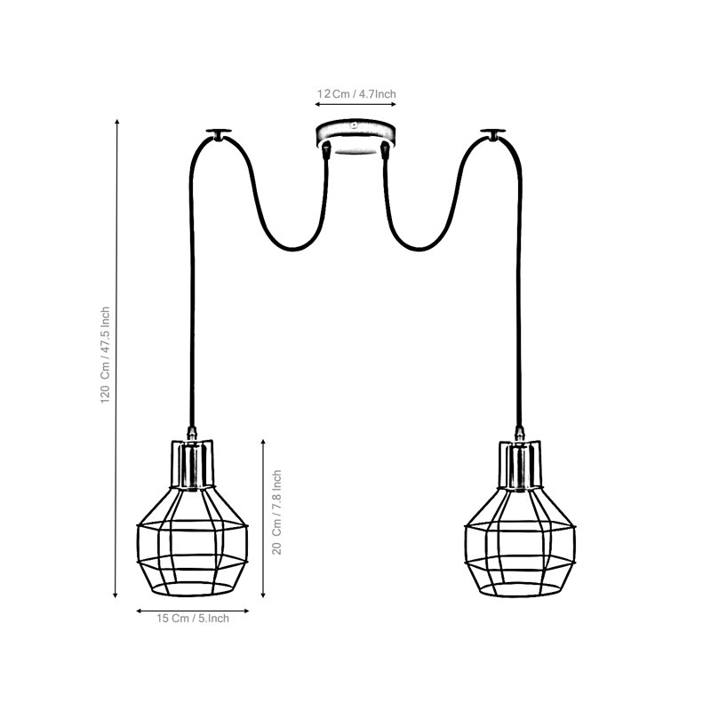 Marhill 2 - Light Cluster Pendant, Brushed Silver