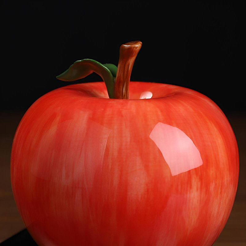 Ornement chinois en forme de pomme en céramique - Élégant décor de maison et de table