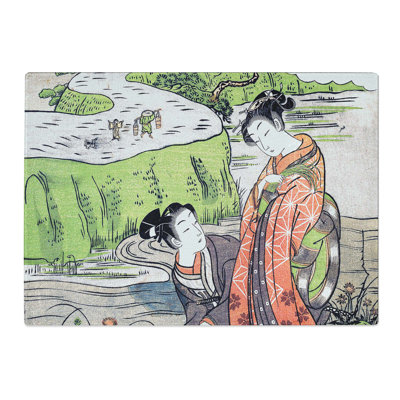 Tempered Glass Umemi Tsuki by Isoda Koryusai Chopping Board