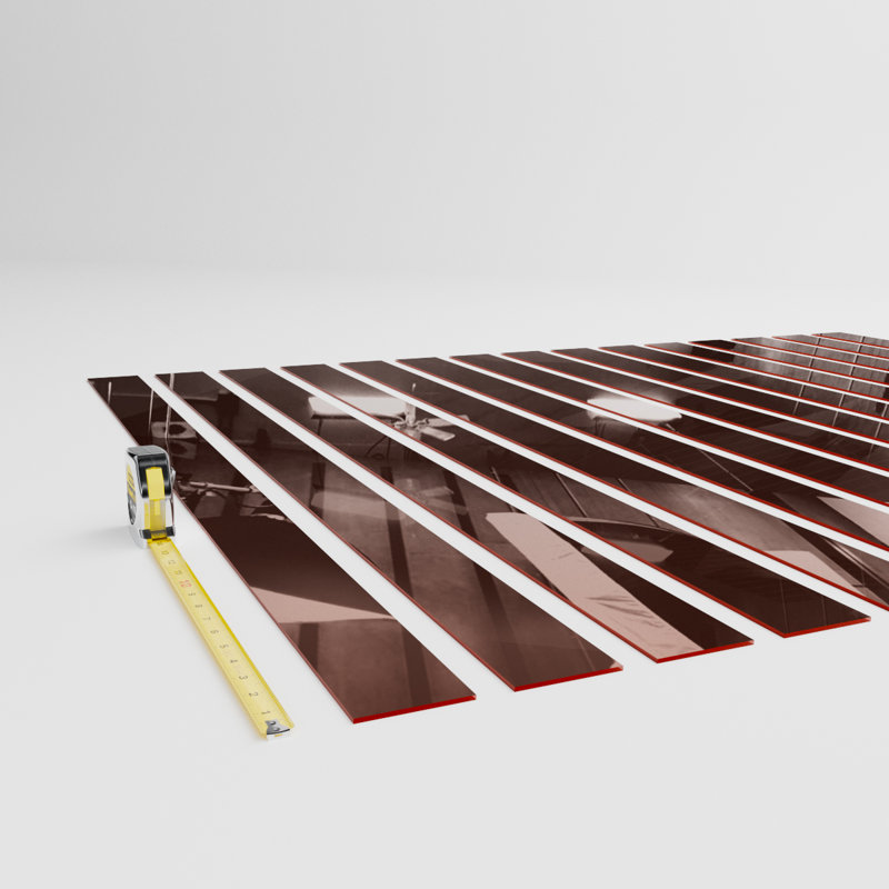 Adjustable Acrylic Slat Wall Panel Kit, 47" H x 45" W, Rose Gold Mirror