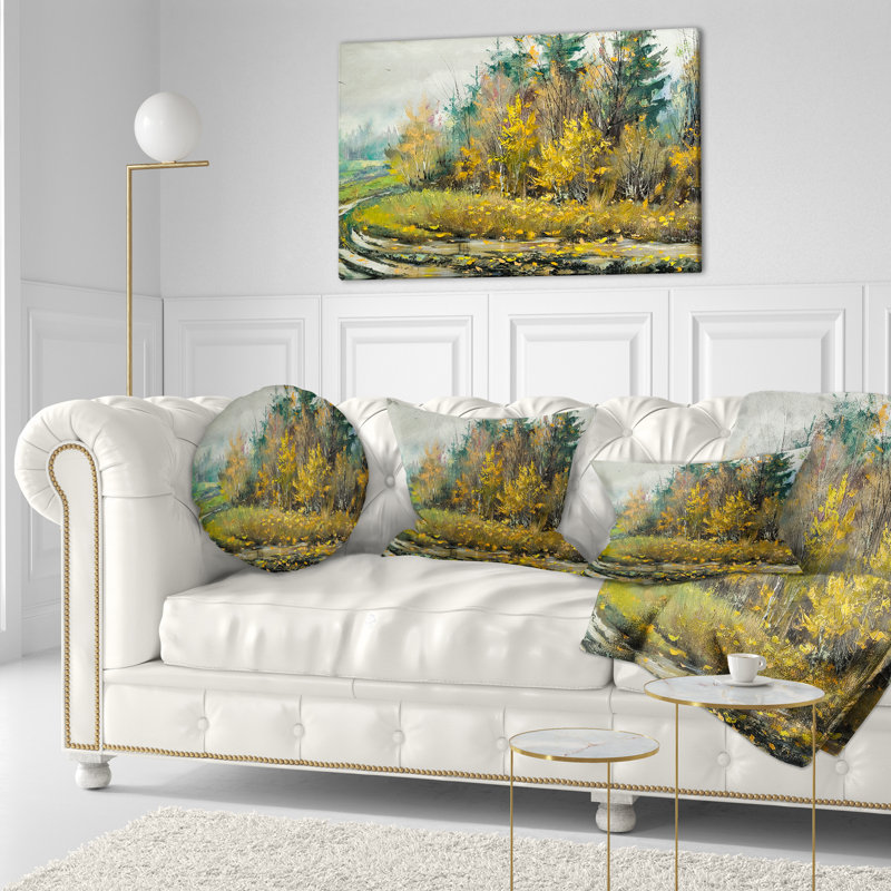 Coussin lombaire paysage rivière sur un déclin