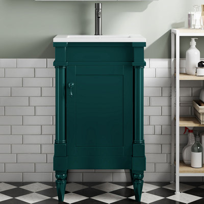 Meuble-lavabo simple 18 po avec comptoir en céramique