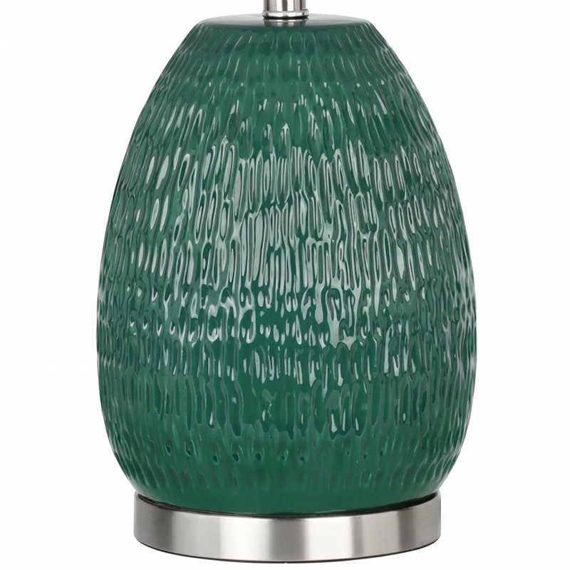 24.3" Ceramic Table Lamp, Green
