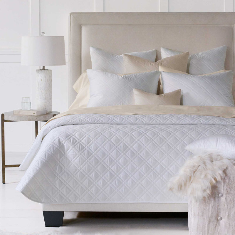 Coperta Modern & Contemporary Sateen Coverlet, Twin Coverlet, Silver