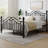 Metal Platform Bed with Victorian Style Headboard and Footboard，Sturdy Steel Slat Support, Underbed Storage-101091561-101091563