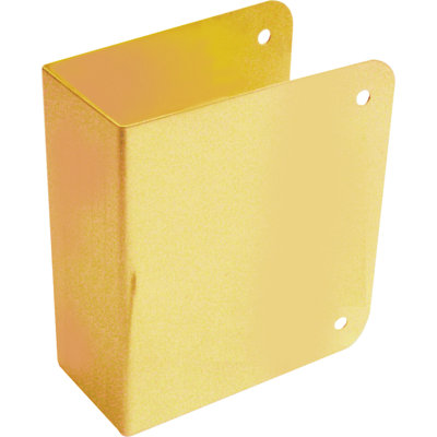 Plaque de renfort de porte et serrure en laiton pour portes épaisses de 1-3 / 4 po, finition laiton (paquet simple)