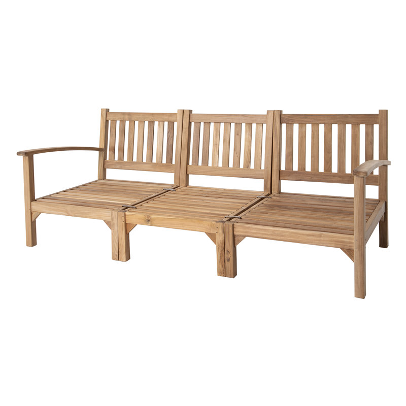 Huntington Teak Outdoor Sofa with Sunbrella Cushions, Granite Sunbrella®