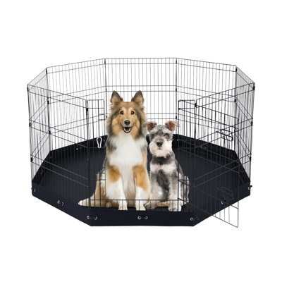 Enclos pour chien pliable 8 panneaux pour chien avec coussin inférieur H 30 po