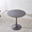 31.5" Grey Colour Top Tulip Table Mid-Century Dining Table For 2-4 People With Round Mdf Table Top, Pedestal Dining Table, End Table Leisure Coffee Table-526882396-526882397