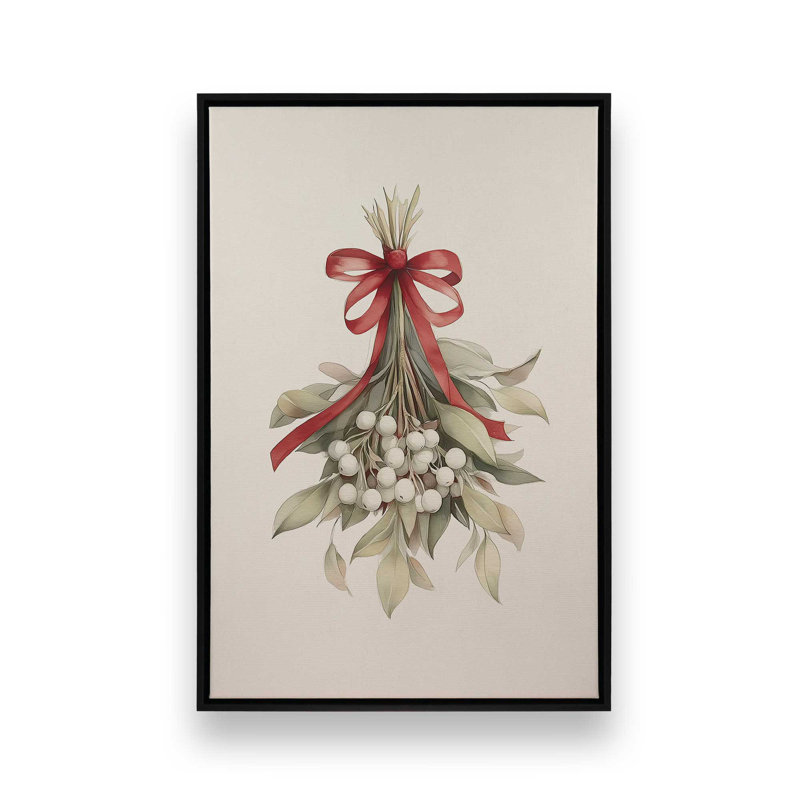 Impression sur toile «Mistletoe Magic», H 18,75 po x l 12,75 po, Noir satiné