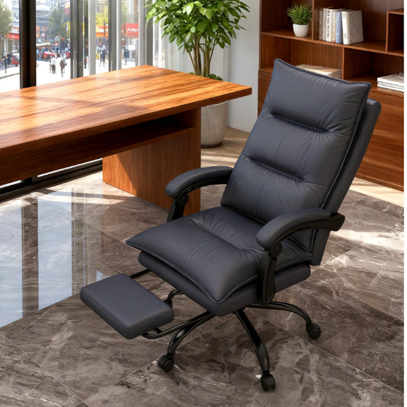 Fauteuil inclinable haut de gamme gris foncé avec repose-pieds réglable - Une fabrication de luxe pour les professionnels à la recherche de confort