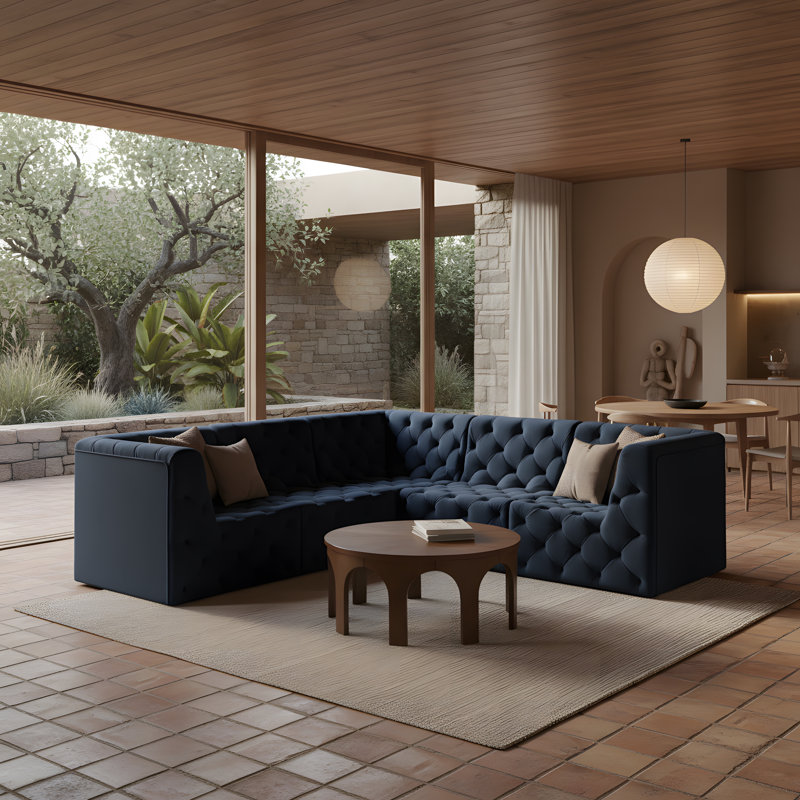 Canapé modulaire Klecka, Velours bleu marine
