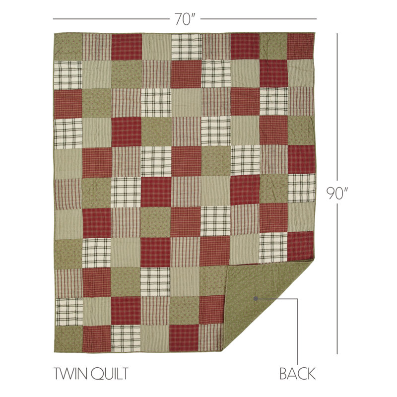 Prairie Winds Farmhouse / Country Patchwork Quilt, Twin Quilt