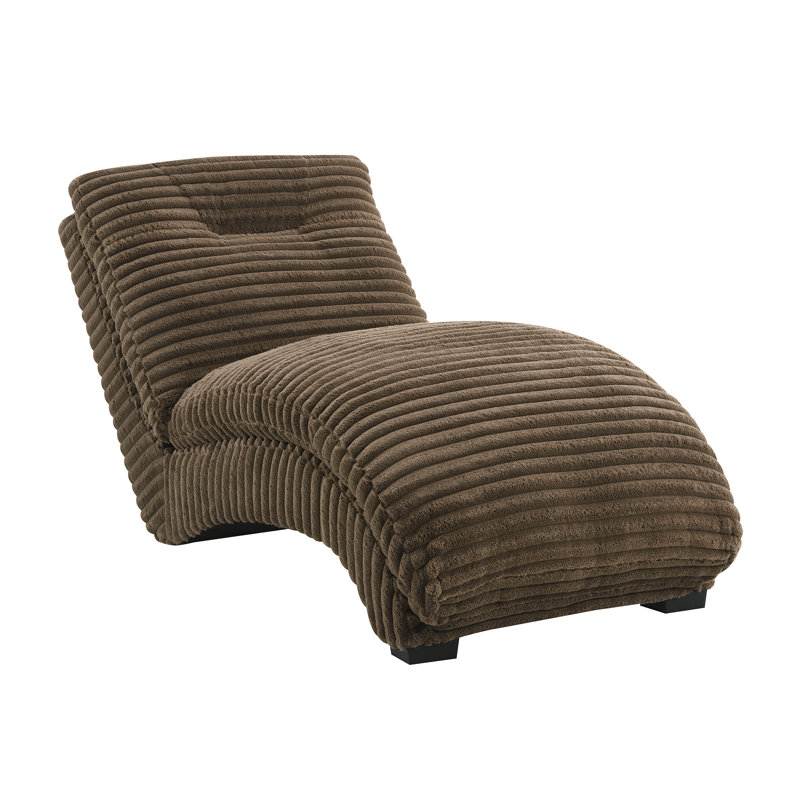 Chaise longue Ebern Designs Kumail, Brun