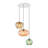  VetroMix  3 - Light Contemporary Vintage Cluster White Pendant Light with Colored Glass Shades