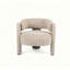 Chaise d'appoint moderne à dossier creux avec tissu texturé gris-1703989897